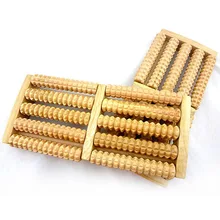 New 5 Rows Wooden Roller Foot Massager Stress Relief Health Therapy Relax Massager For Foot Care Tools