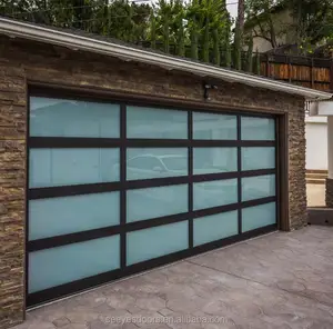 Glass Garage Door Automatic Lift 8x7 9x8 Feed Garage Door