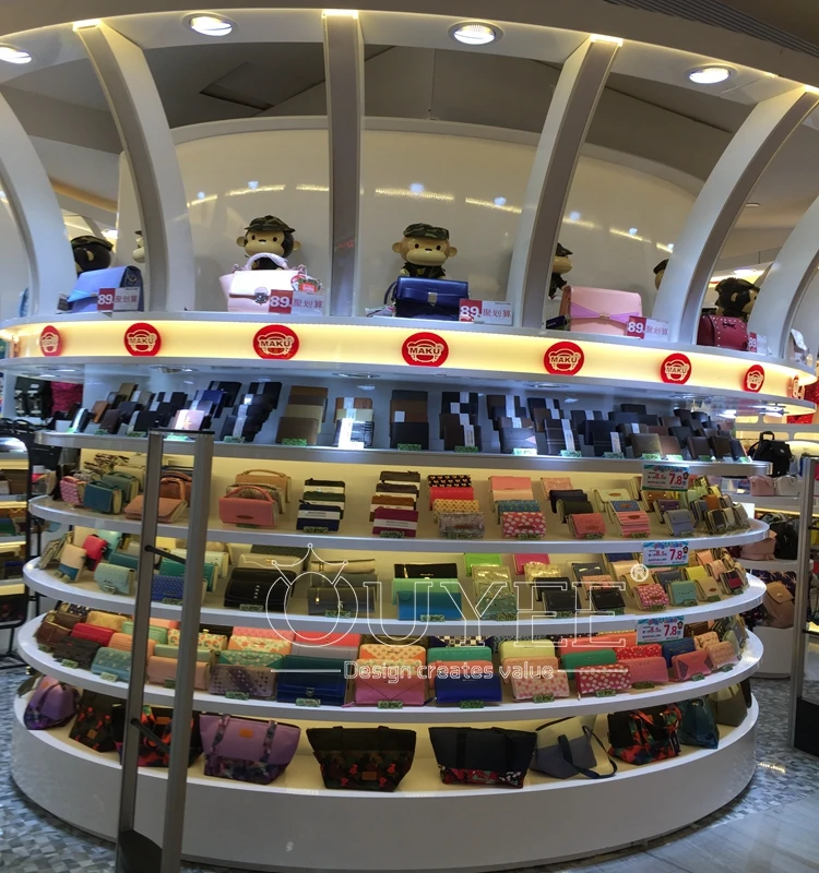 Modern Fashion Bag Store Fixtures Bag Wooden Handbag Display