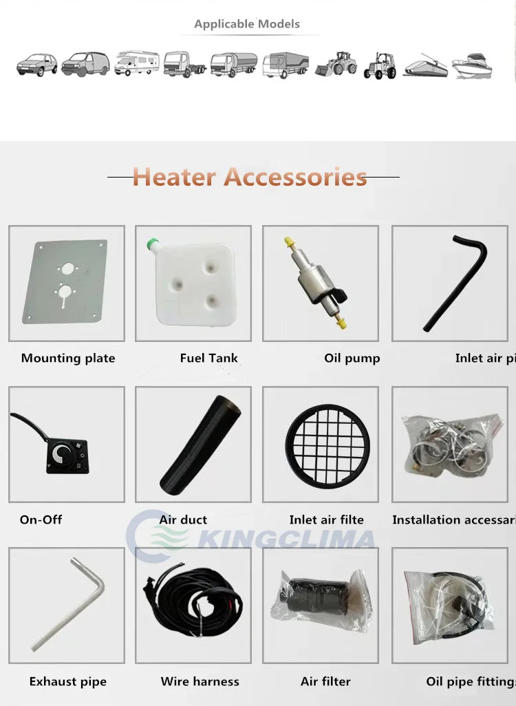 wholesales 5kw 12v 24v diesel car heater