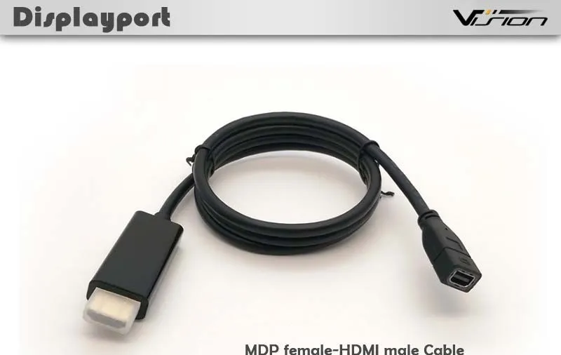 Vision 1m Thunderbolt Female To Hdmi Male Adapter Cable In Black - Buy Thunderbolt Female To Male Female To Hdmi Cable,Thunderbolt Female To Hdmi Male Product on Alibaba.com