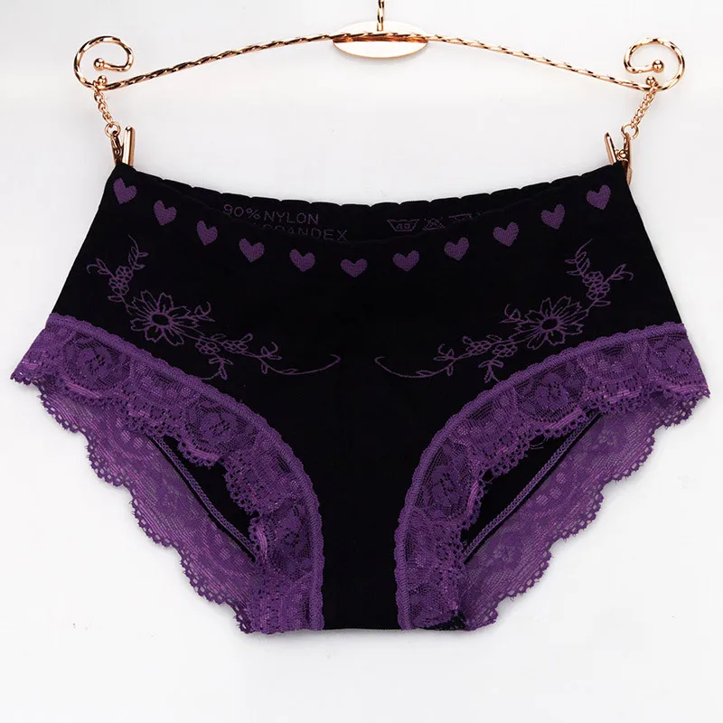 Women's Lace Trim Cotton Panties Comfort Stretch Hipster Briefs Cotton