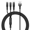 3 in 1 Heavy Duty Nylon Braided New USB Cable Multiple USB Charger Mobile Phone Cable