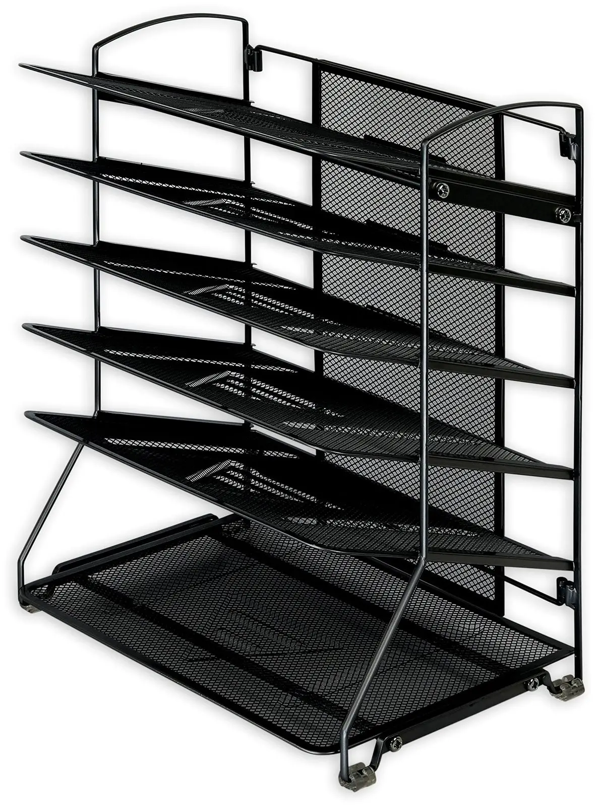 6 Trays Desktop Document Letter File Foldertray Organizer Rack,Black ...