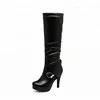 Italian fashion 2018 winter popular women knee boots high heel block shoe boots
