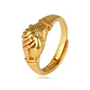 11869 xuping adjustable open style african costume shake hands shape ring gift for women