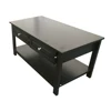 Black Vintage Modern Design Low Price Cheap Simple Wood Wooden Living Room Furniture Sofa Center Tea Coffee Table