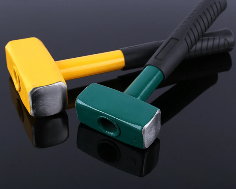 German Type Heavy Duty Steel Stoning Hammer With Half Rubber Coating