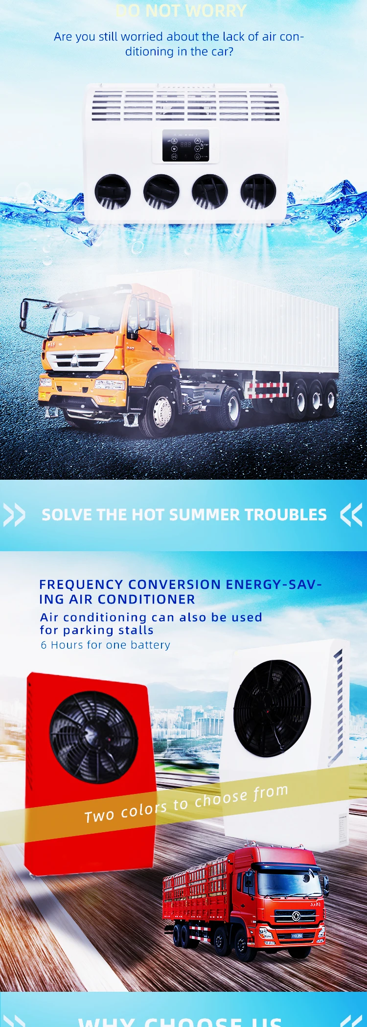 Classic Style 24v Dc Electric Van White Universal Mini Portable Car Air