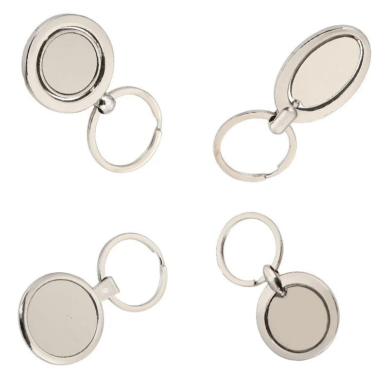 Custom Personalized Logo Embossed Metal Letter Round Keychain