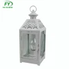 High quality hot sale white metal outdoor lantern with plastic LED bulb inside for camping