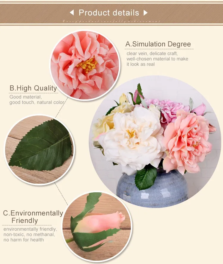 Single Big Artificial Flowers Roses For Artificial Flower Hotel