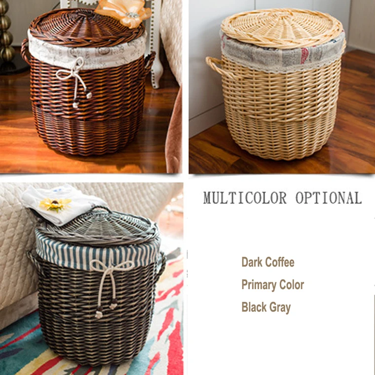 Cheap Wicker Hamper Basket Bulk Wholesale Lined Storage Wicker Laundry