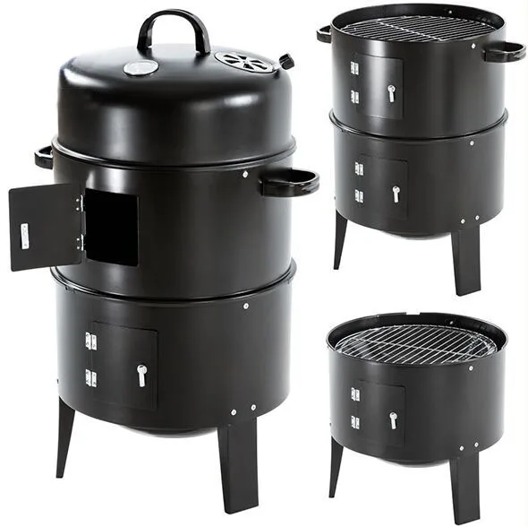 2018 Modern Barrel Vertical Smoker Barbecue Bbq Charcoal Grills For 