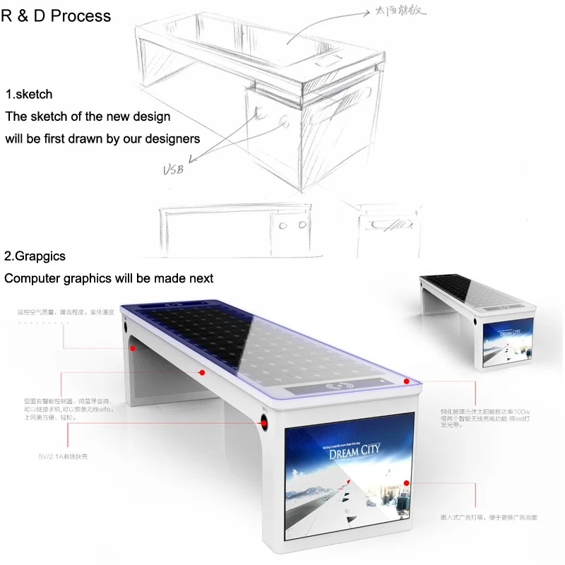 New Style Clean Solar Energy Power Mobile Phone Charging Station