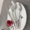 Home goods long handle 16pcs flatware set stainless steel cutlery for bulk package