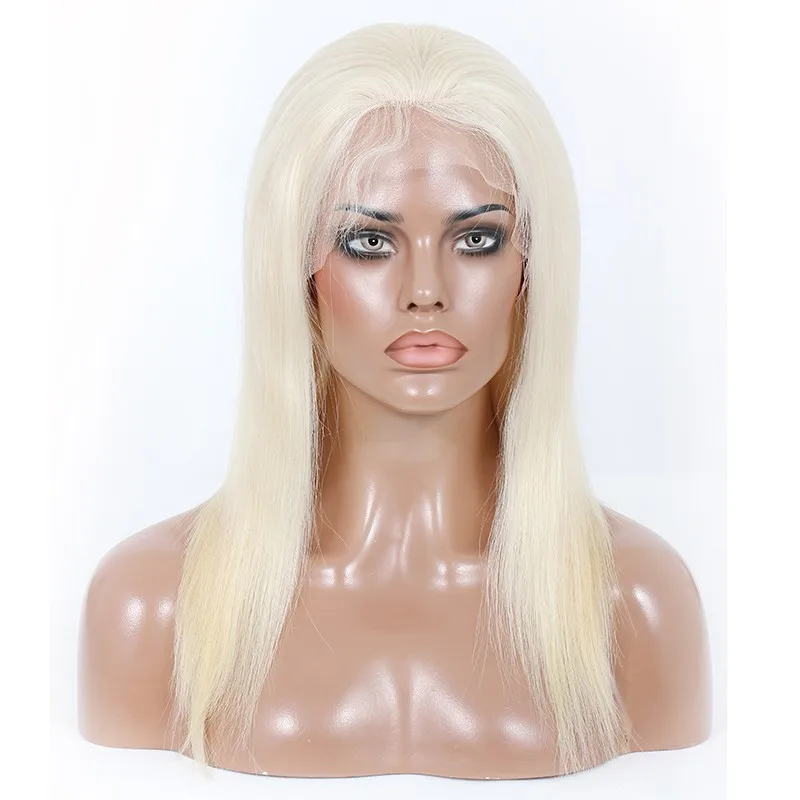 White Color 2016 New Design Glueless silk top wig 100 Virgin Human