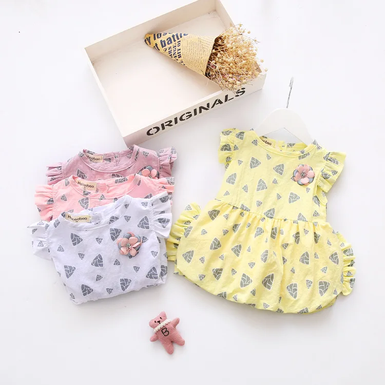 
baby girl flower princess frock dress children kids cotton sundress 
