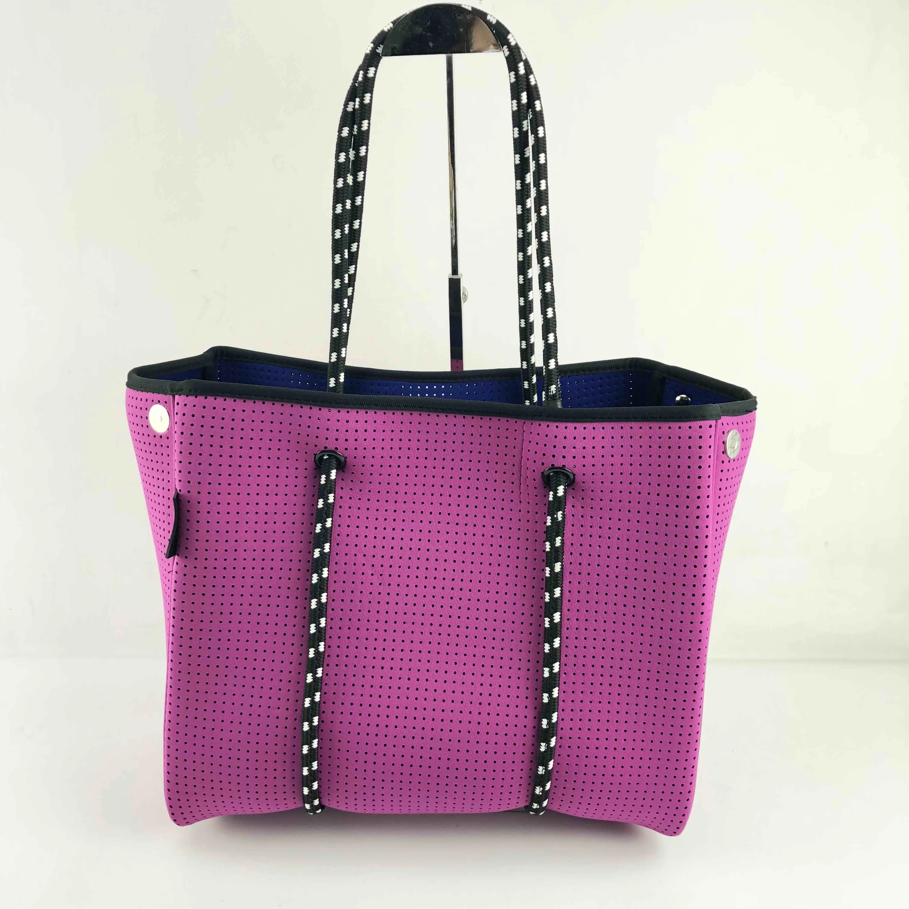 2019 Fashion Soft Material Perforated Neoprene Bag Beach Bag With Small ...