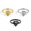 Stainless Steel Superman Batman Logo DC Comics Superhero Ring