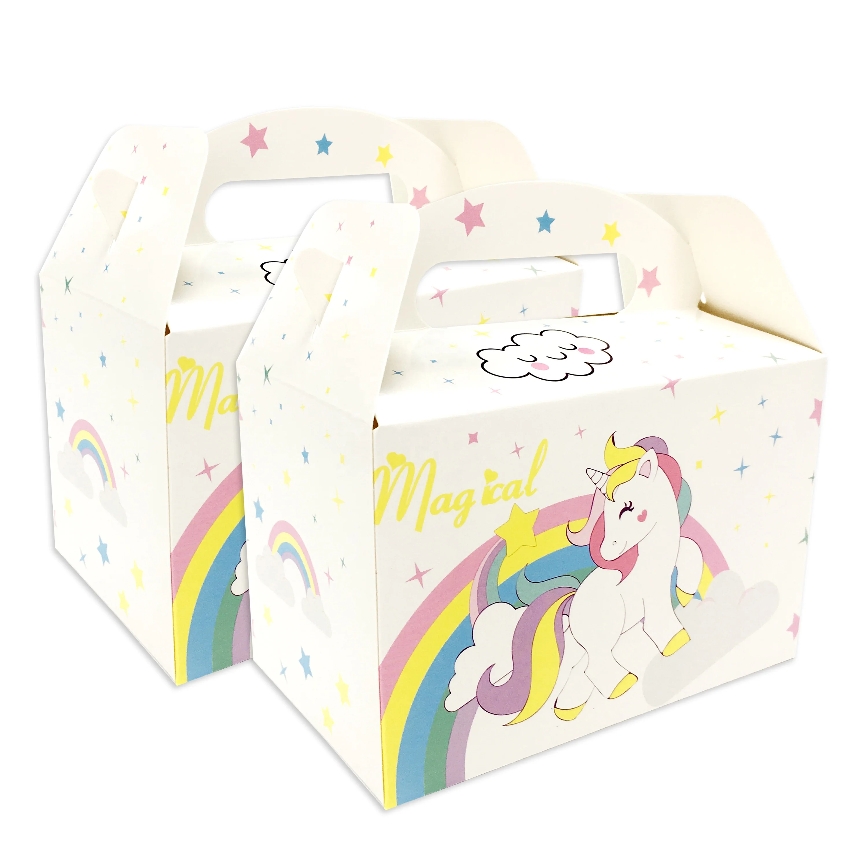 Unicorn Theme paper box for food grade cake custom paper box for unicorn birthday party supplies