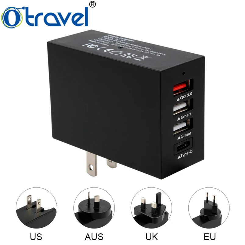 2018 New Item Portable 4 Port Usbc Phone Charger Intertek Multi Micro