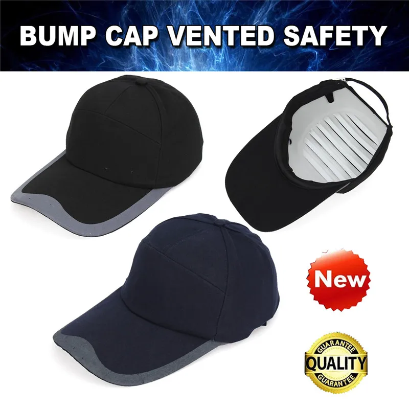 BASEBALL STYLE BUMP CAP VENTED SAFETY HARD HAT SCALP HEAD PROTECTION 