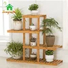 cheap flower stand bamboo artificial display pot rack wooden indoor plant shelf