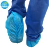 Blue disposable waterproof shoe cover for food processing. FDA approved certificated