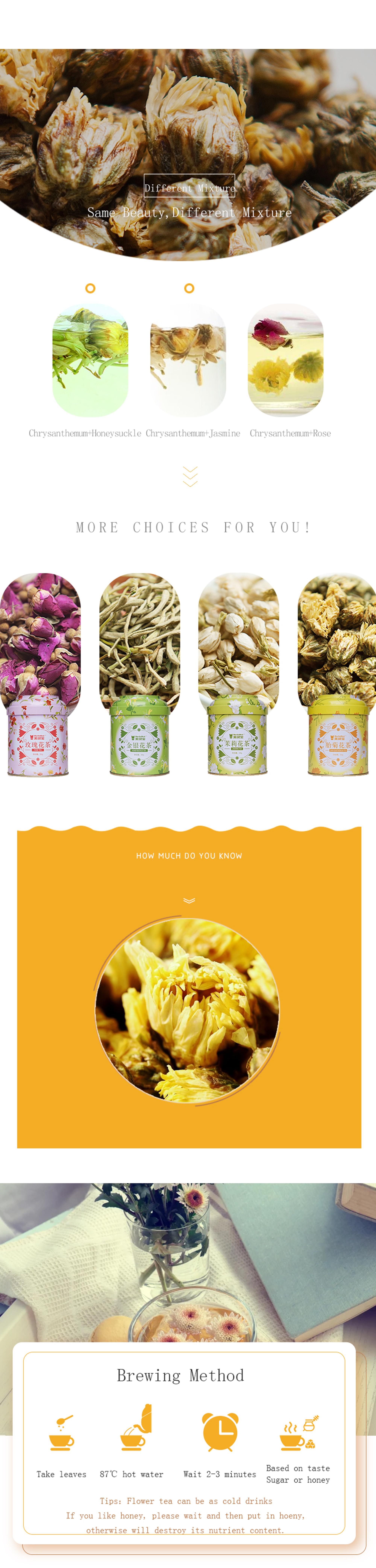 China gift wholesale organic and natural flower tea chrysanthemum herbal tea