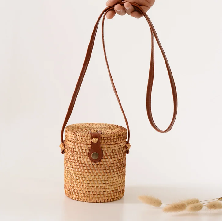 bucket rattan bag