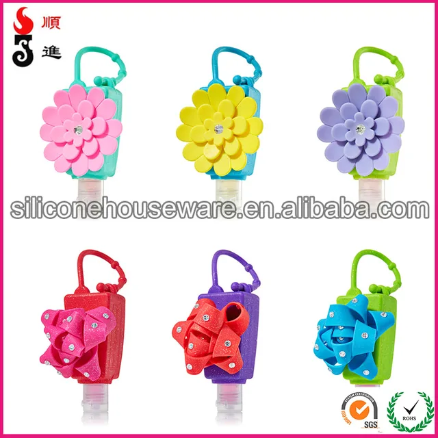 Wholesale new promotional gifts 1 floz/29ml/30ml bath body works antiseptic silicone hand sanitizer holder
