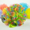 Celebrate Colorful Edge 40g Exfoliate Cleanse Body Wash Back Scrubber Bath Ball Loofah Luffa Loufa Mesh Shower Pouf with Sponge