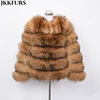 Manufacturer Price Five Sections Jacket Real Raccoon Fur Coat Ladies Winter Outwear