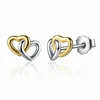 Gold plated heart shape 925 sterling silver tiny earrings for kids