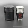Stainless Steel Wine Cups With Leather Sleeve Small Outdoor Portable Tumbler