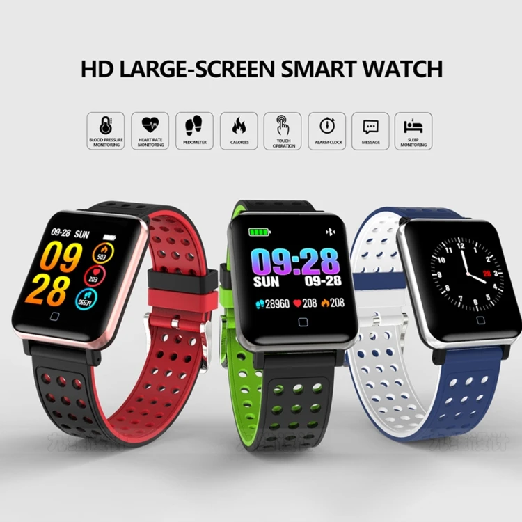 Hot Selling Blood Oxygen IP67 Waterproof M19 Fitness Tracker 1.3 inch TFT Screen Smartband Smart Bracelet