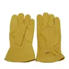 Golden yellow Cow Grain Leather Keystone Thumb Driver working Gloves