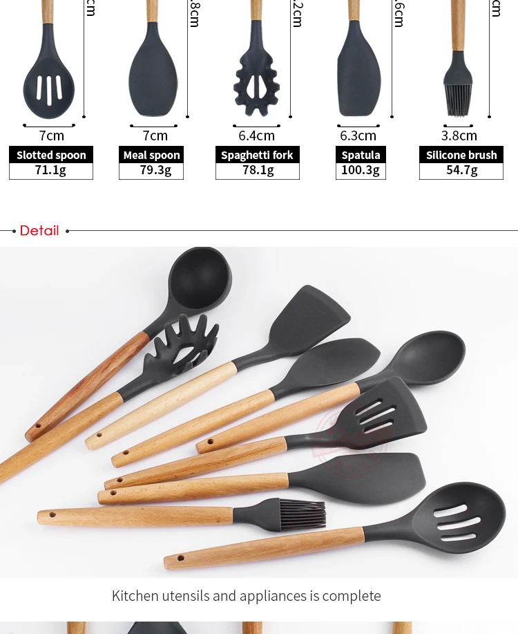 bamboo silicone utensils