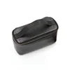 Black High Quality Reusable Bowls Cutlery Zipper Clutch Carry Pu Leather Tableware Bag With Pockets