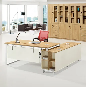 High Teach Luxury Wooden Small L Shaped Office Desk Size View L