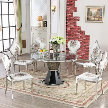 French Style Royal Stainless Steel Chairs Frame Fabric Dining Room French Style Royal Stainless Steel Chairs Frame Fabric Dining Room