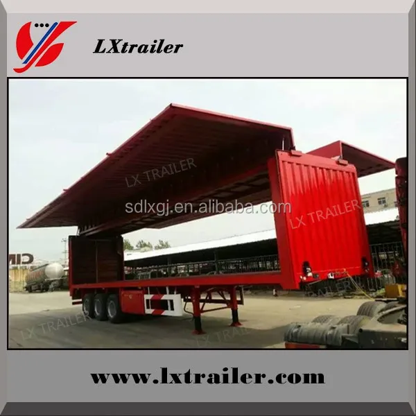 China Cheap wing opening box semi trailer