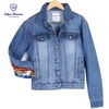 Hot sales High Quality Colorful Sequins Button Down Pocket Girl's Denim Jacket.