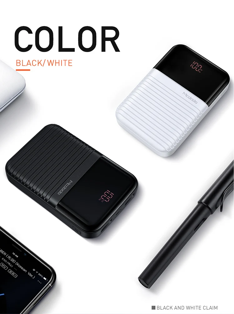 2019 Mcdodo Latest Mini Size 10000mAh Power Bank with Digital Display