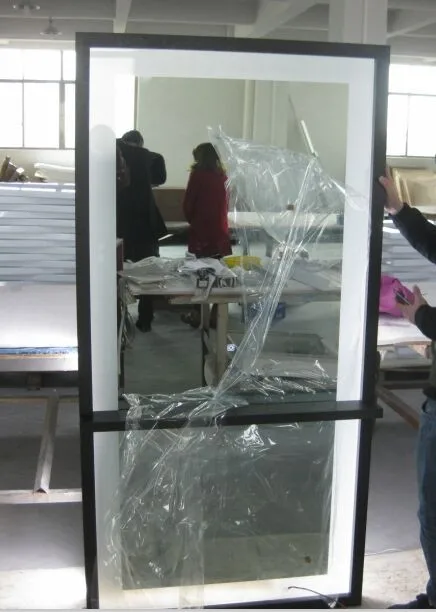 Espejo Retroiluminado Con Marco De Madera Para Baño Con Luz Led Oculta