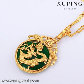 Xuping Costume Jewellery Chinese Dragon Metal Gold Malaysian Jade ...
