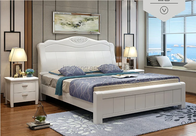 High Back Bed Design Solid Wood Bedroom Furniture - Buy Latest Bed ...