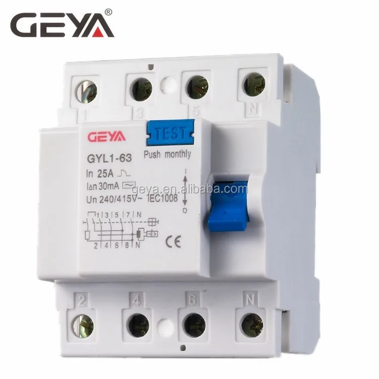 PROTEK TIPO A RCD 30mA 25A 40A 63A 80A 100A doppio palo dispositivo di corrente residua
