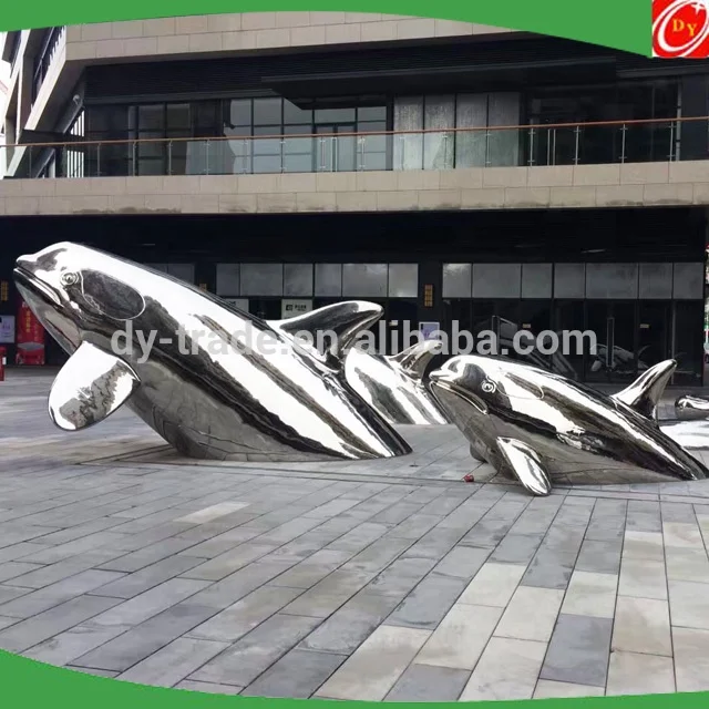 Stainless Steel Polished Metal Fish Bird Decoration Sculpture